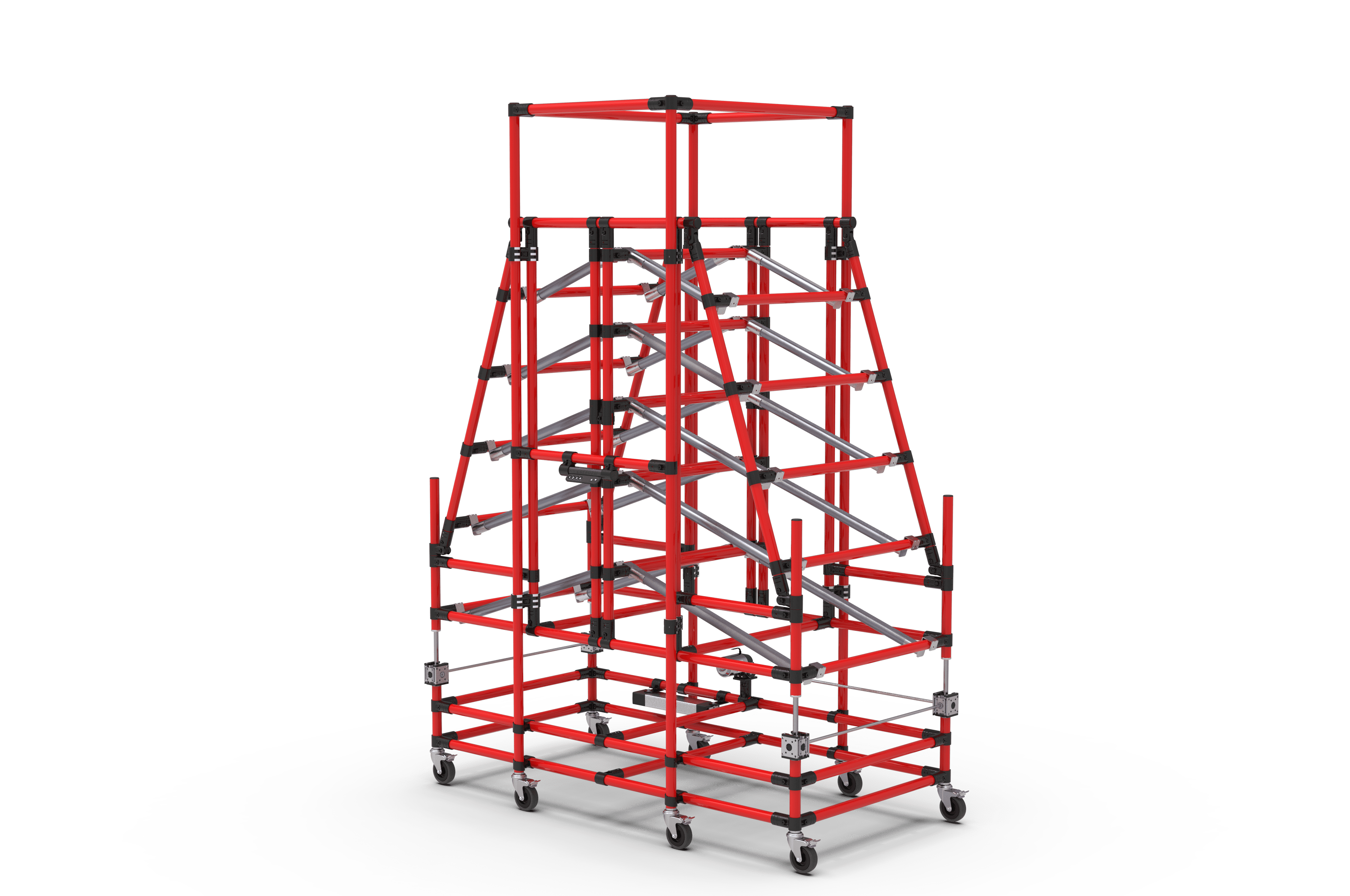 Schwarz-rotes Metallgerüst