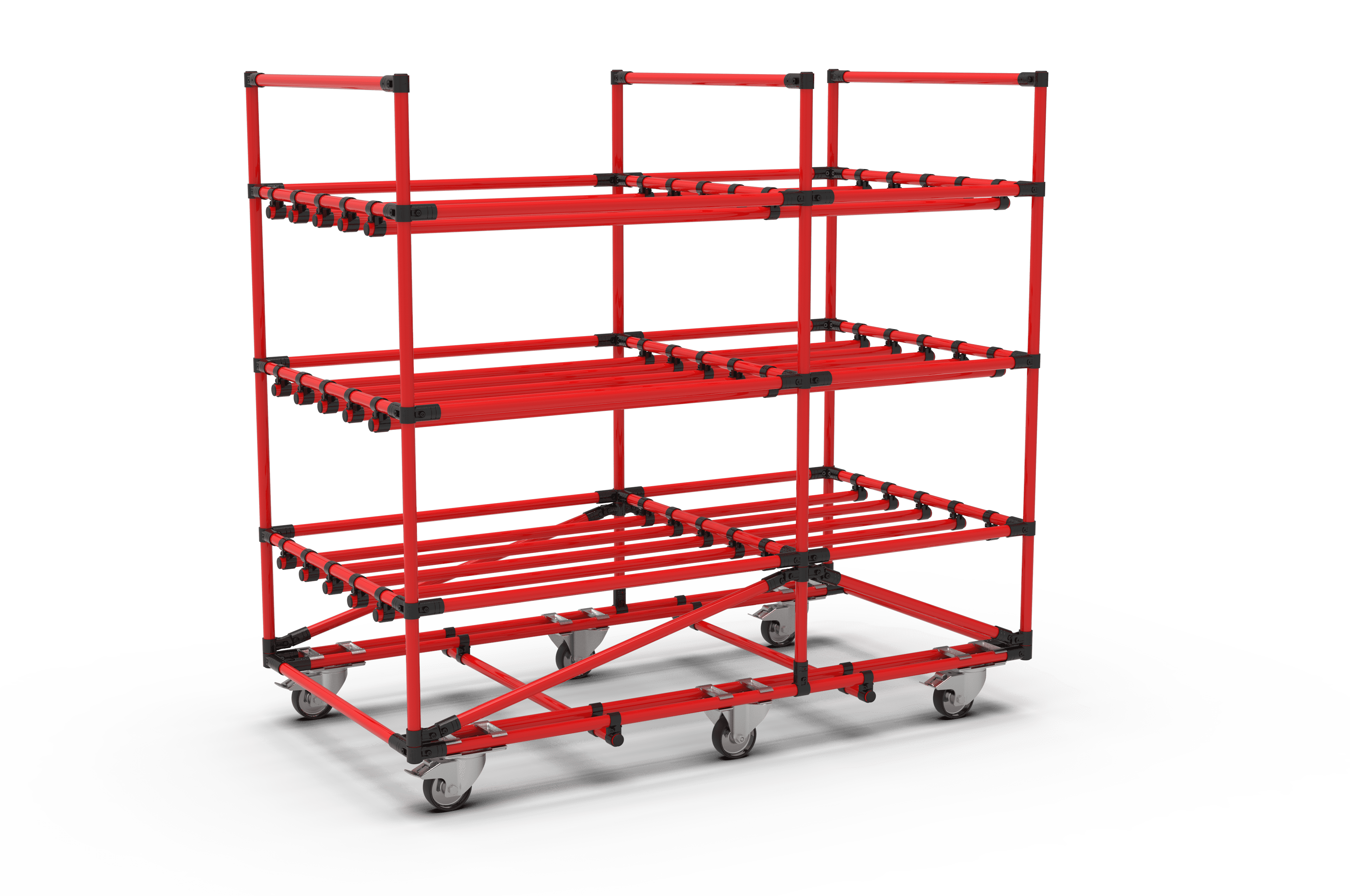 Schwarz-roter Ebenen-Wagen