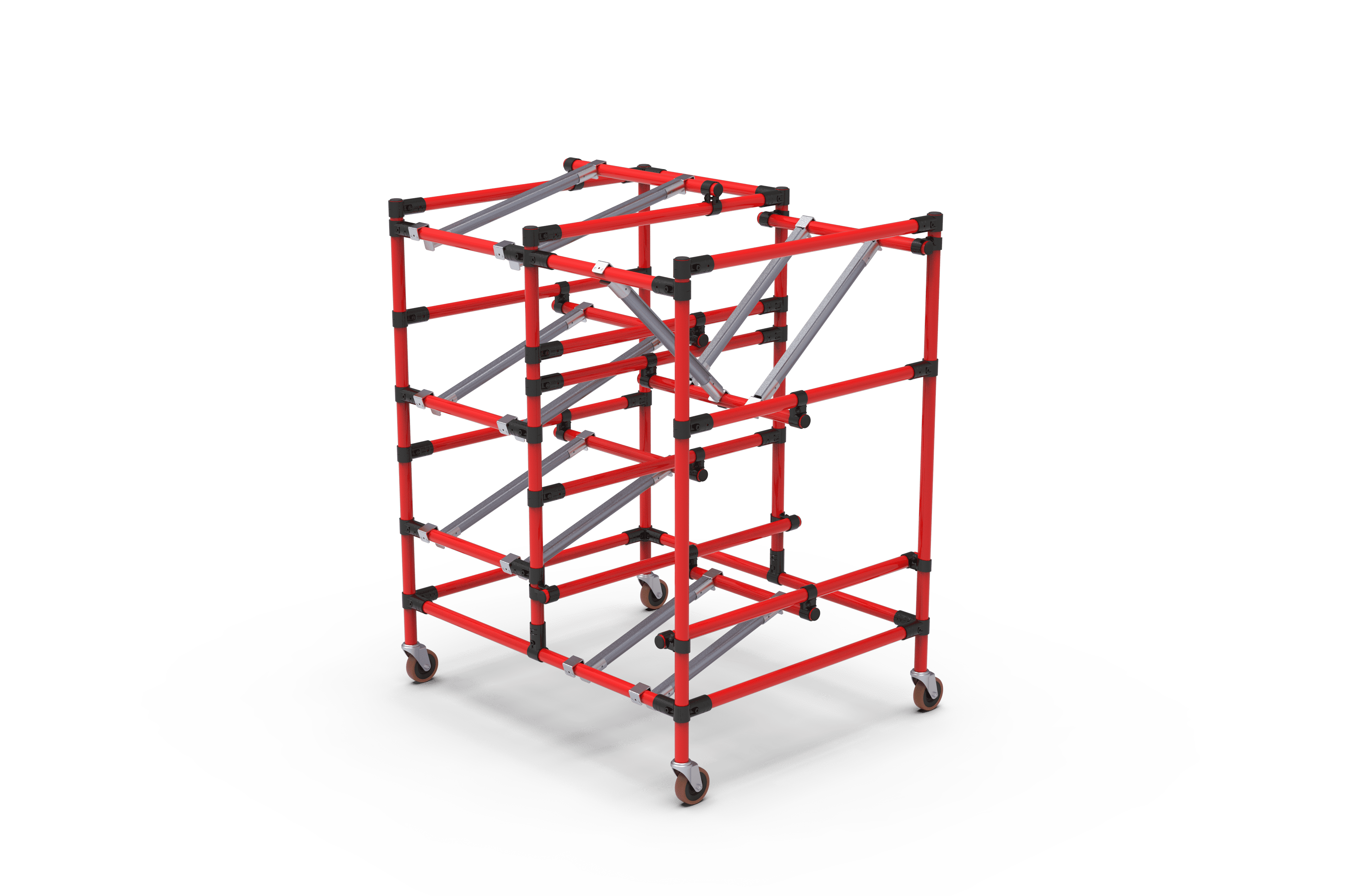 Rot-schwarzes Materialbereitstellungs-Regal