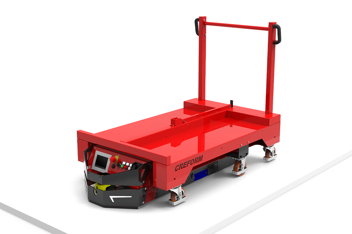 Behältertransport durch einen FTS unterstützten Wagen