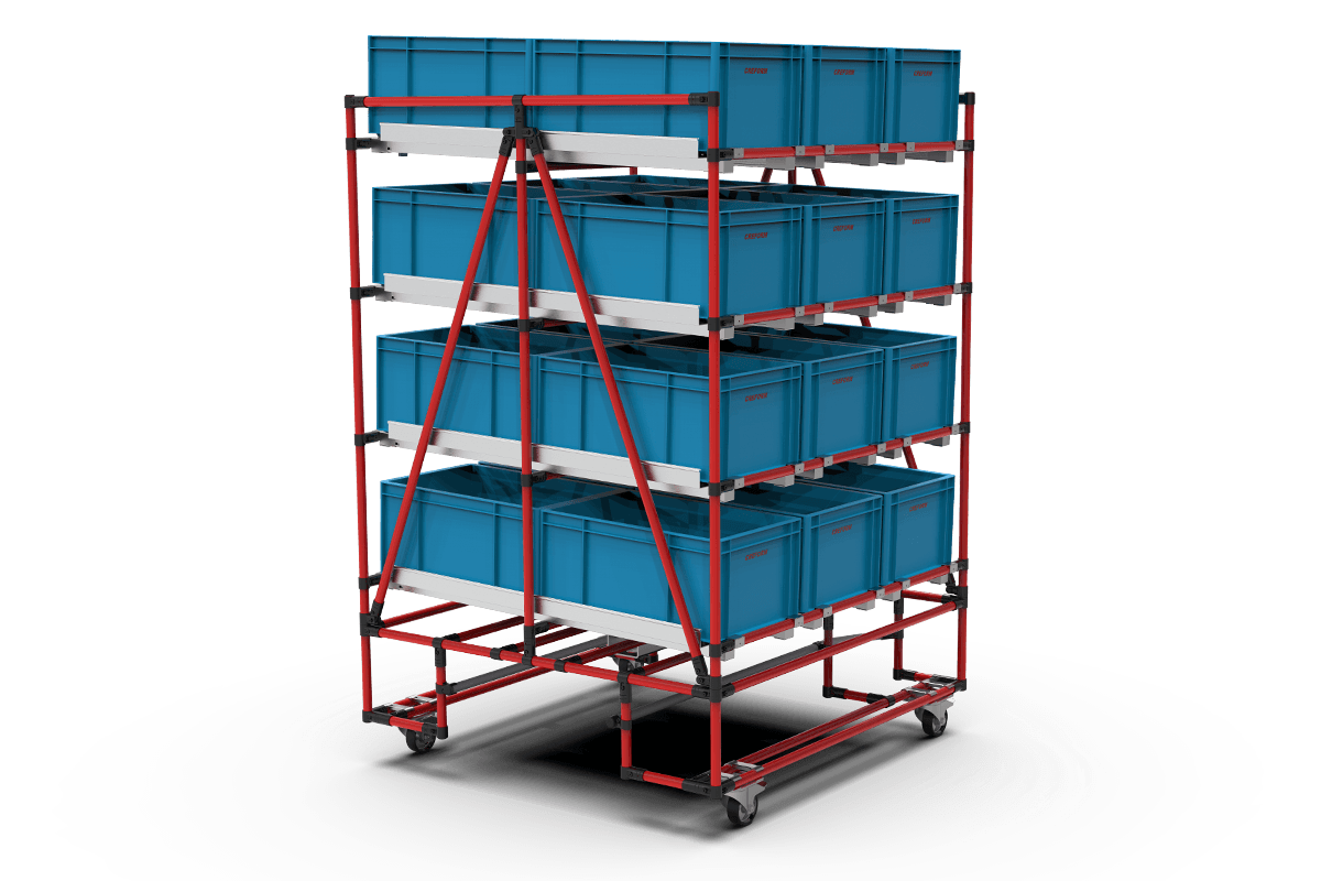 Regalsystem zum Transport mit AGV Fahrzeugen